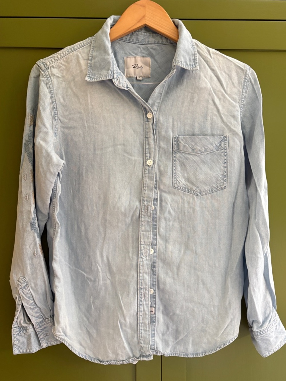 Rails embroidered denim shirt size S